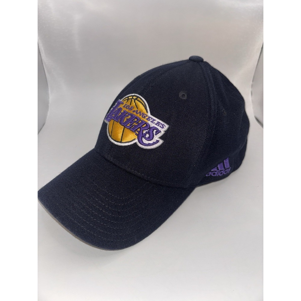 Adidas Los Angeles Lakers Baseball Cap NBA Embroidered Black Purple Gold L/XL